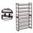 32-40 Pair Stackable Shoe Rack, with Adjustable Flat or Angled Shelves-833107155