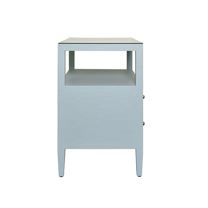 Douglas Glass End Table, Blue