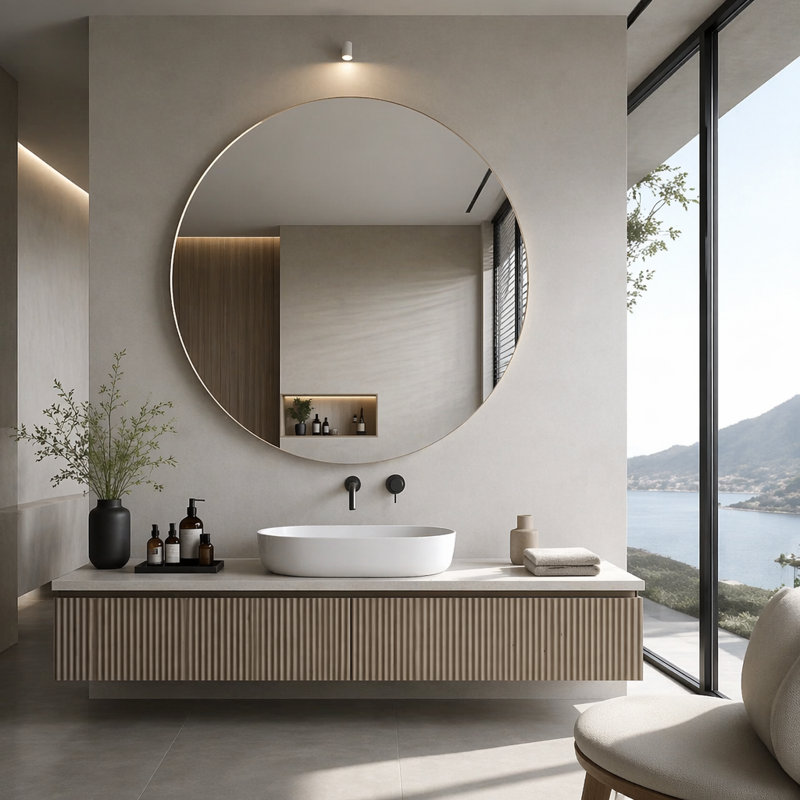 Miroir mural pour salle de bain, L 39 po, Silver