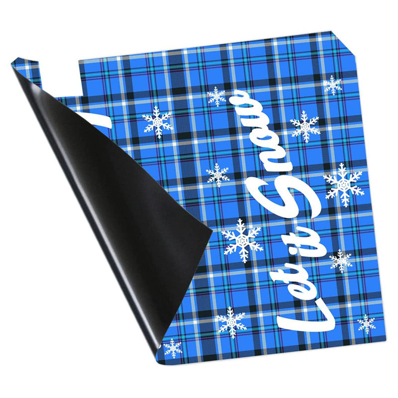Couvercle de boîte aux lettres de Noël, H 5 po x l 20 po, Bleu / blanc / noir