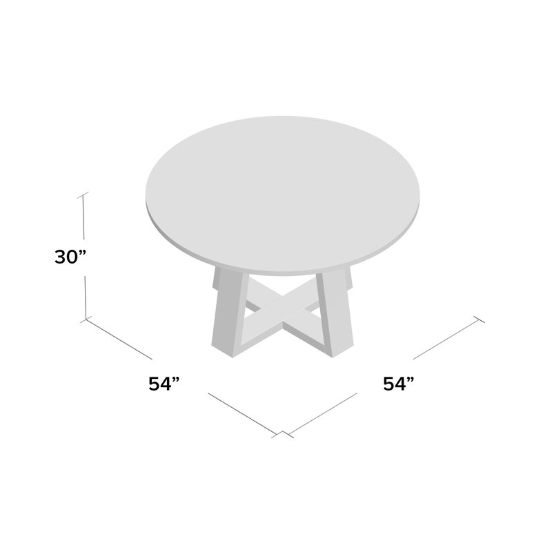 Tanya Round Solid Wood Dining Table, Whitewashed