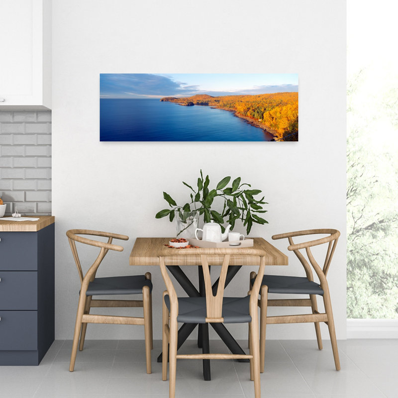 Split Rock Lighthouse from 1905 Lake Superior Minnesota 1 Piece Wrapped Canvas Panoramic Wall Art, 91.44 cm H x 30.48 cm W