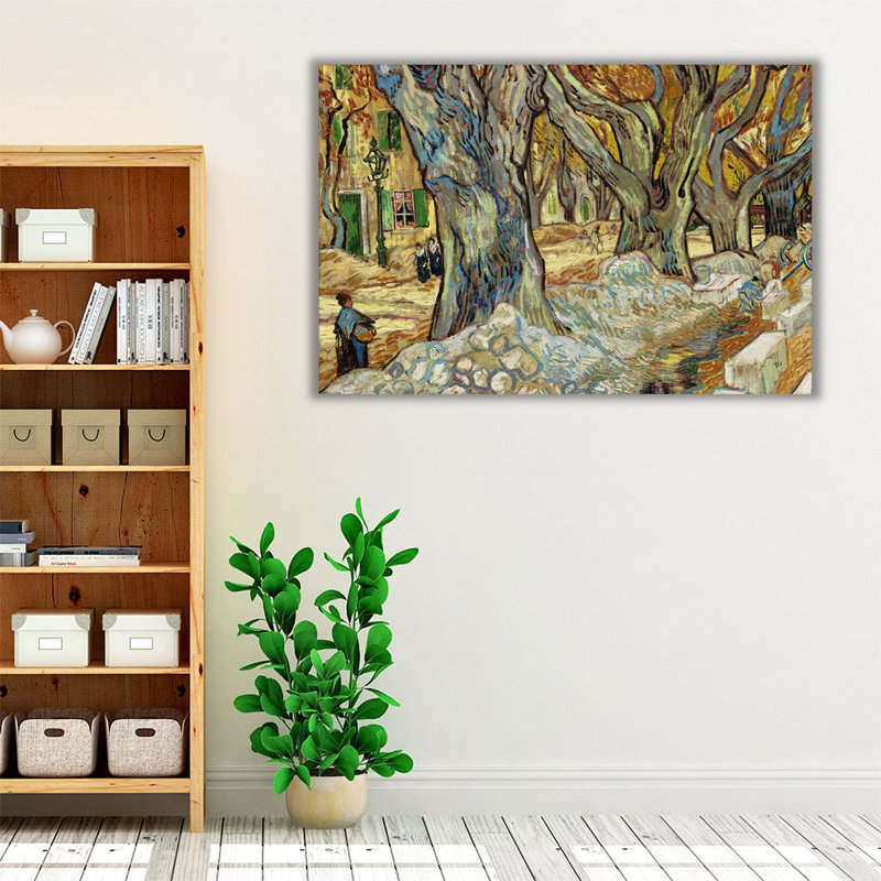 The Large Plane Trees, 1889 - reproduction d'art sur toile, H 20 po x l 30 po