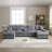 126" Oversized U Shaped Cloud Couch Sectional Sofa with Console,Cup Holder-116743461
