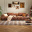 Canapé modulaire 94,49 po brun 100% polyester-129698964