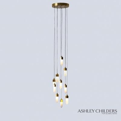 Leo Pendant-10 Drop Round-Satin Brass