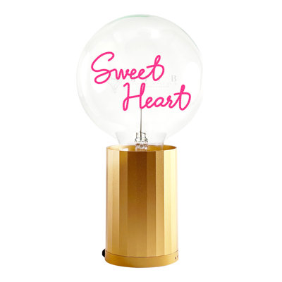 Ampoule SWEET HEART rouge avec base Lampe de table PORTABLE or rose
