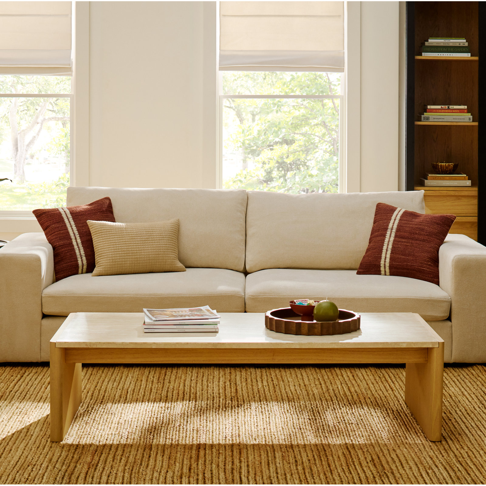 Jeremiah Brent x Loloi Christopher Accent Pillow, Natural, Rectangular 21"H x 13"W, Down / Feather