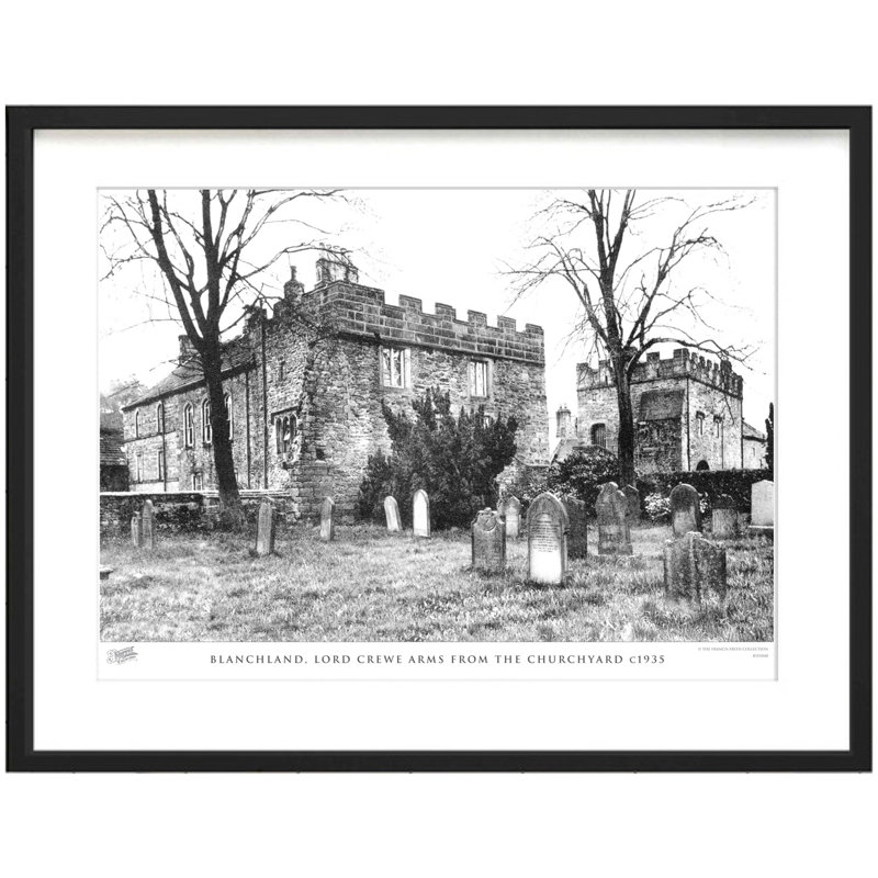 Blanchland, Lord Crewe Arms from the Churchyard C1935 1 Piece Single Picture Frame Wall Art, 40cm H x 50cm W x 2.3cm D