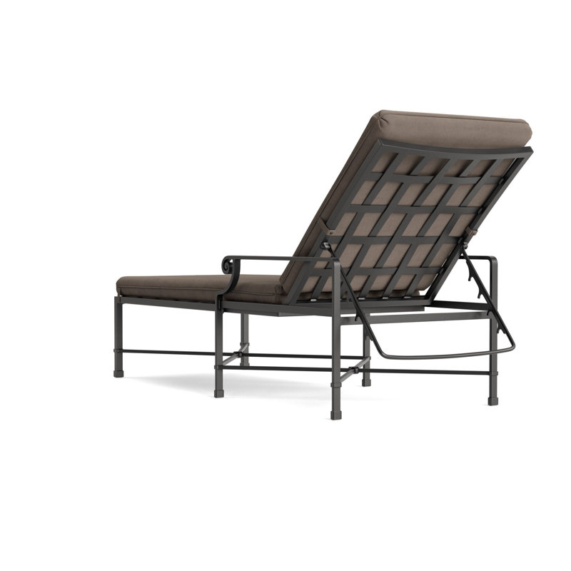 Venetian Outdoor Chaise Lounge, Fusion Clay, Textured Pewter