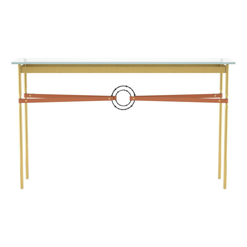 Console Equus, Noir, Cuir noir, Laiton moderne