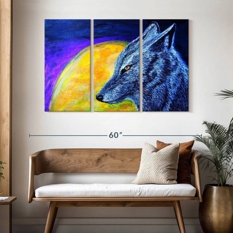 Brampt Blue Coyote, 32" H x 50" W