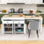 Limbrey Expandable Kitchen Island on Wheels with 2 Drawers and 2 Cabinets-1780791768