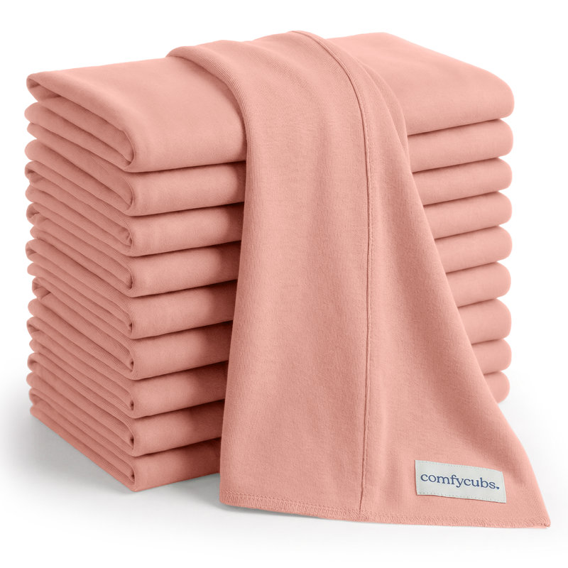 Cotton Burp Cloths 100% Cotton Bath Towels, Bold Blush
