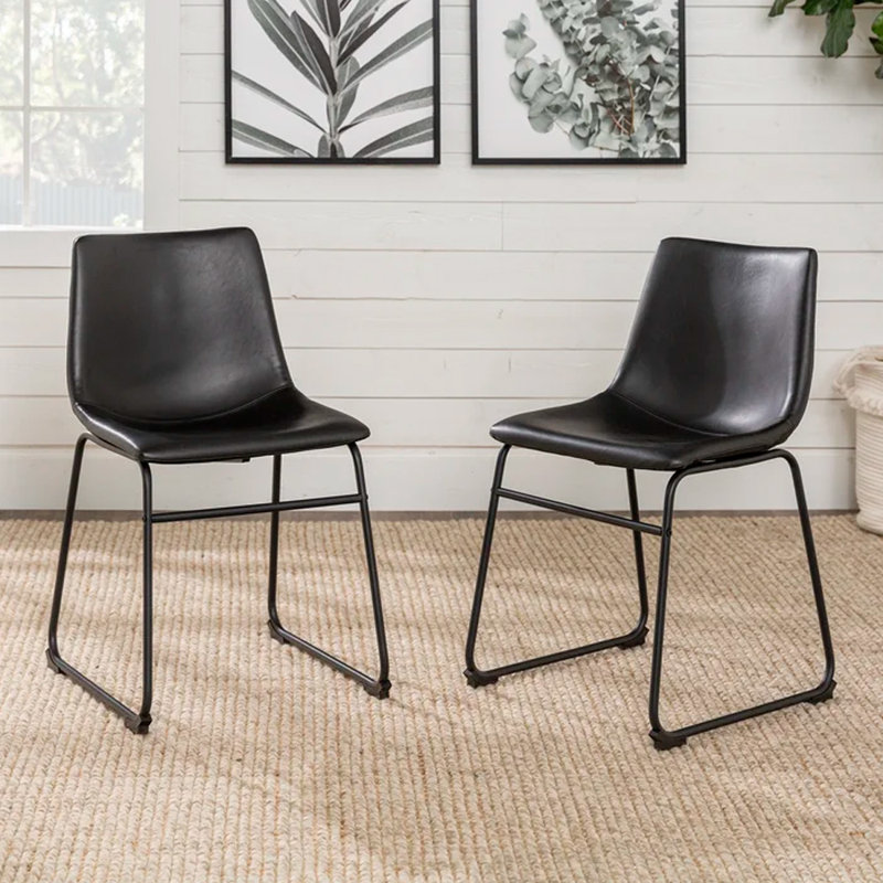 Chaise d'appoint en acier, Noir