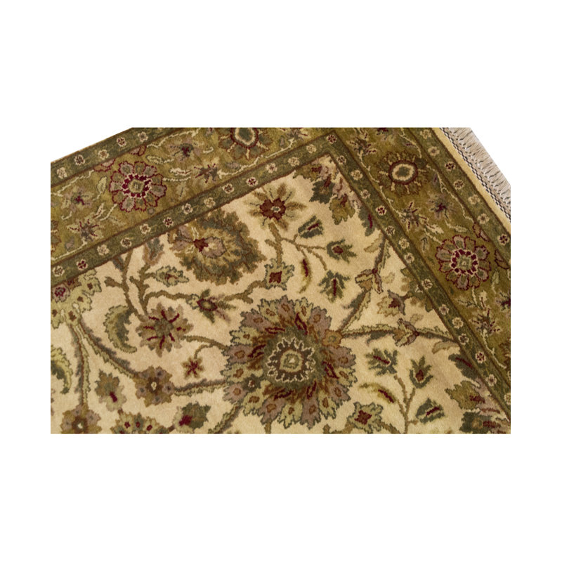 Tapis ivoire et doré de haute qualité noué à la main