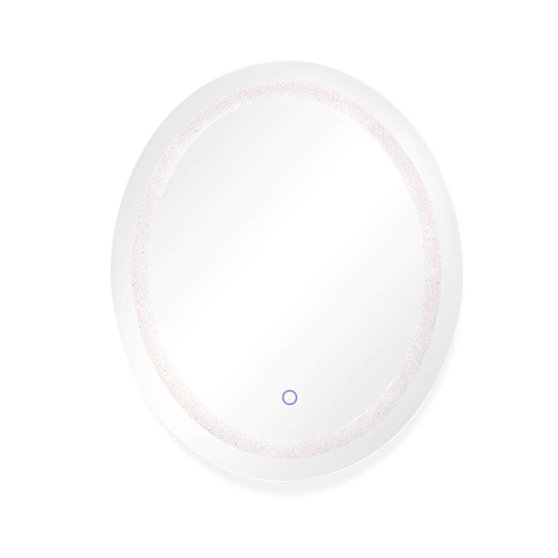 Miroir de salle de bain avec éclairage à del ovale en cristal Hilton