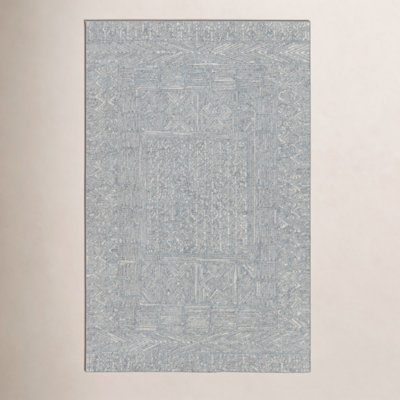 Christie Blue Cream Hand-Tufted Geometric Rug