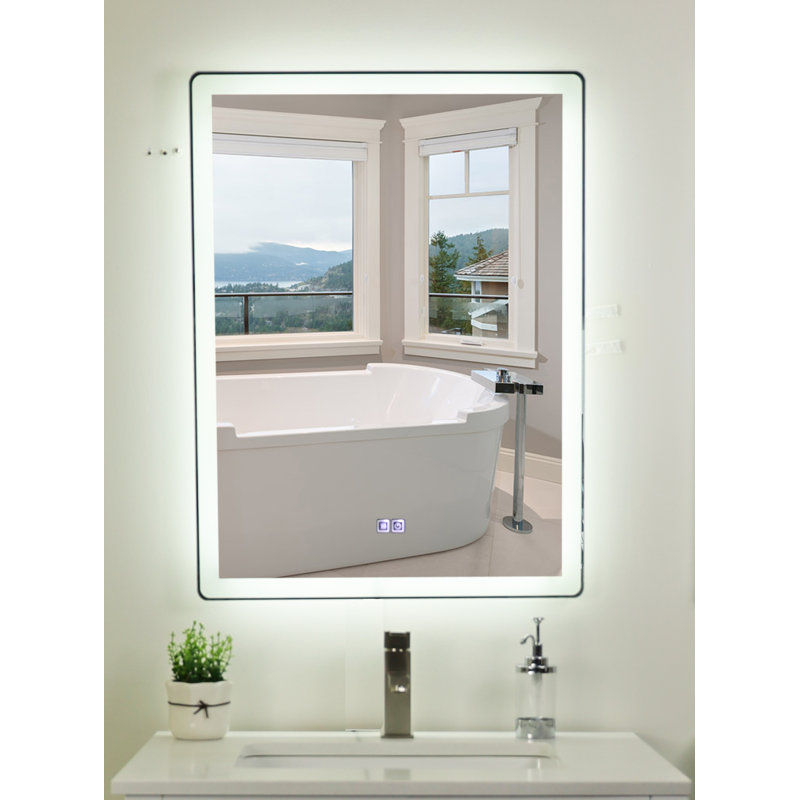 Miroir de salle de bain sans cadre avec éclairage angeletta fortune