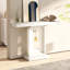 Console moderne avec base géométrique, canapé d'entrée étroit de 40 pouces avec décor doré, table d'appoint contemporaine en bois