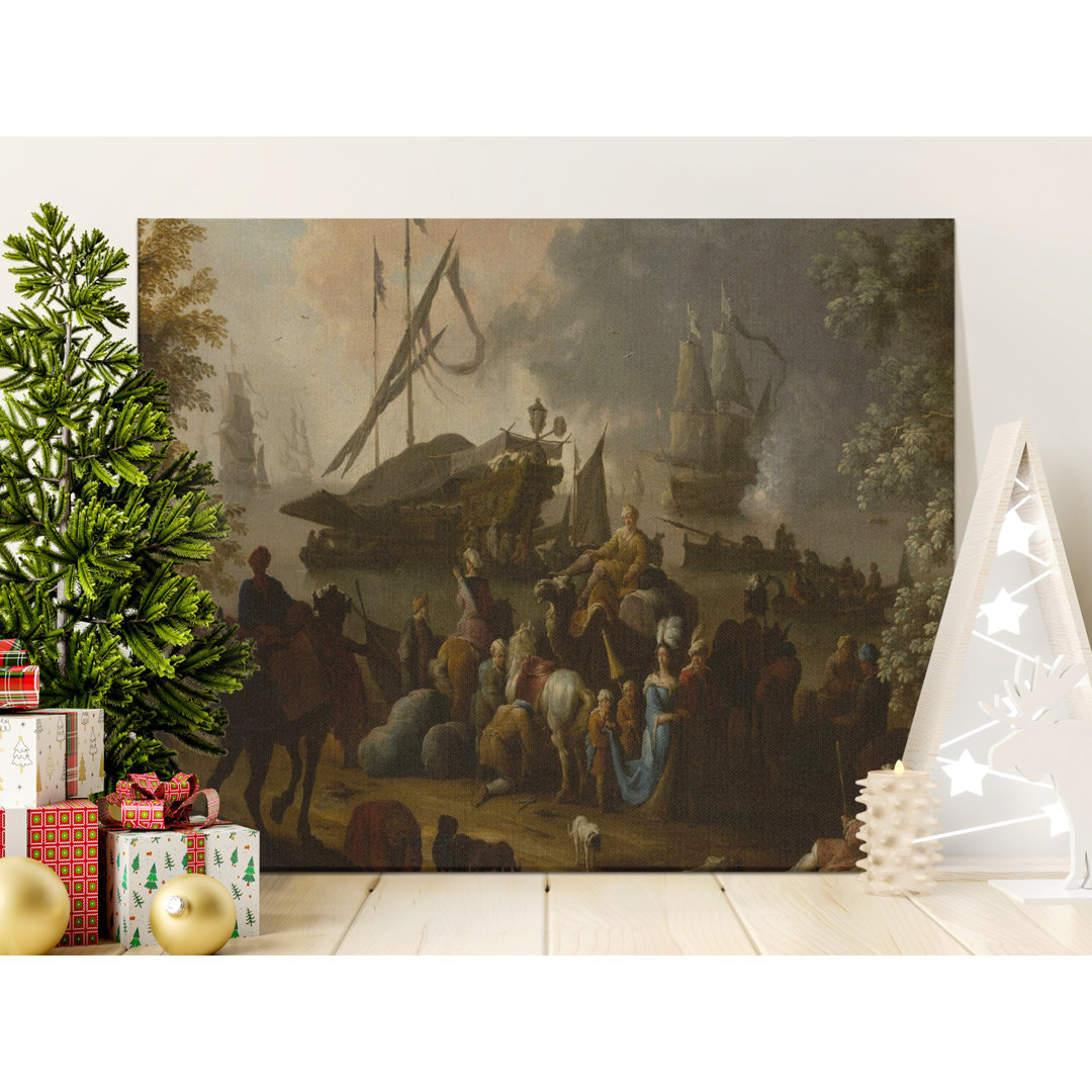 Exotic Port Canvas Wall Art, 17th Century Painting Print, Gallery Wrapped Canvas, Ready to Hang, Archival Quality Art, Statement Piece