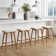 Barker Upholstered Counter Stool with Solid Wood Frame