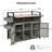 52.8"W Wicker Outdoor Grill Cart With Extended Plastic Wood Table Top, Rolling Kitchen Island On Wheels With Storage Cabinet, For Patio Backyard Garden Poolside, Double Handle Design-129457781