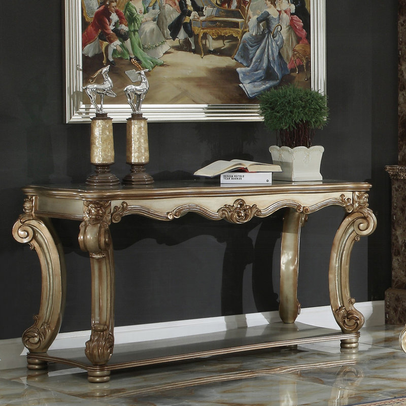 TABLE DE SOFA 58,4 ", Patine dorée