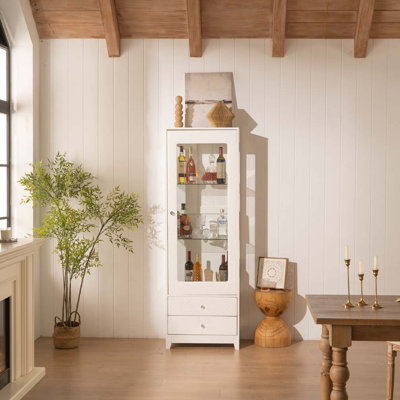 Display Cabinet with 5 Colors Adjustable LED Ceiling Light
