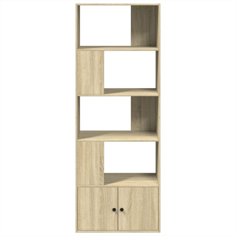 Augustinas 189 cm H Bookcase, (5 Shelves) 189cm H x 70cm W x 36cm D, Sonoma Oak
