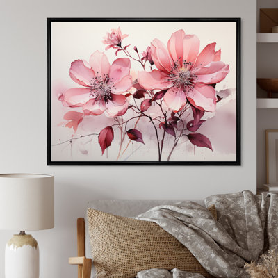 «Pink Minimalisme Simplicity In Bloom II», reproduction d'art sur toile