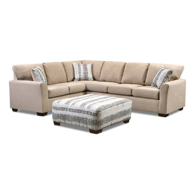 Luray 123'' Wide Polyester Blend Left Hand Facing Corner Sectional with Ottoman