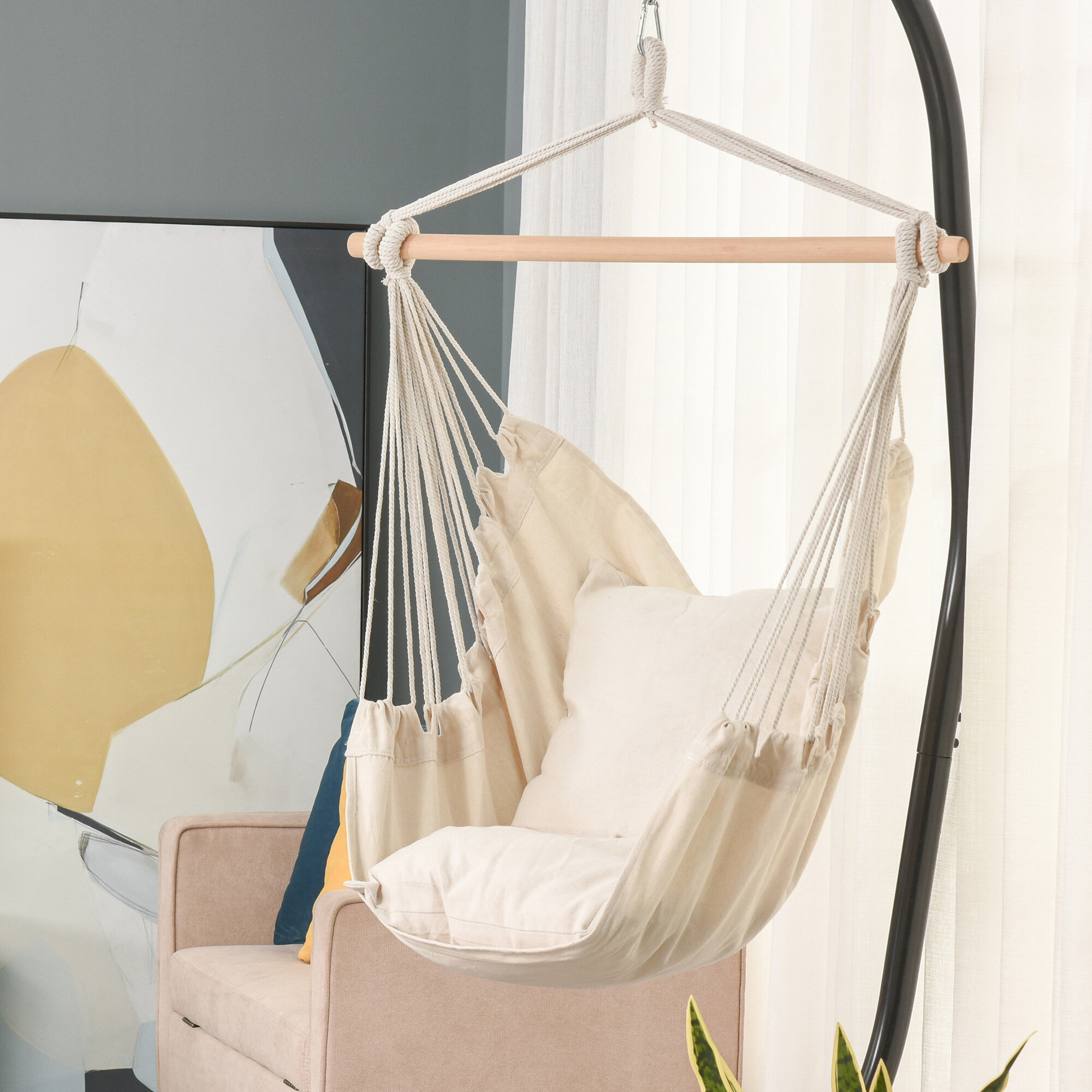 Arlmont & Co. Riles Macrame Hammock Chair | Wayfair