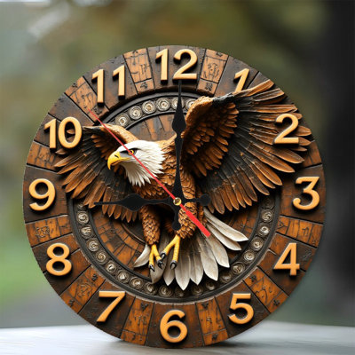 Eagle Wood Wall Clock