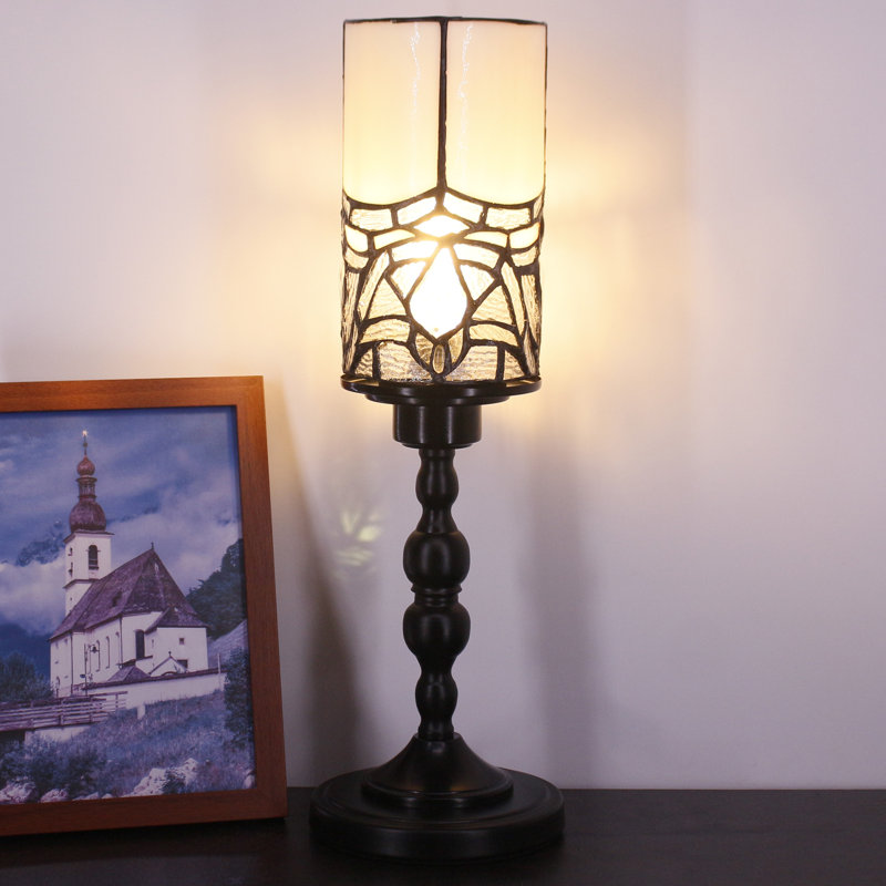 Petite lampe de table en verre coloré Tiffany