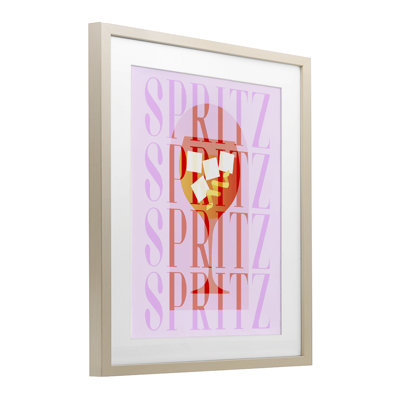 Retro Pastel Spritz Framed Print Under Glass, design by Lil' Rue