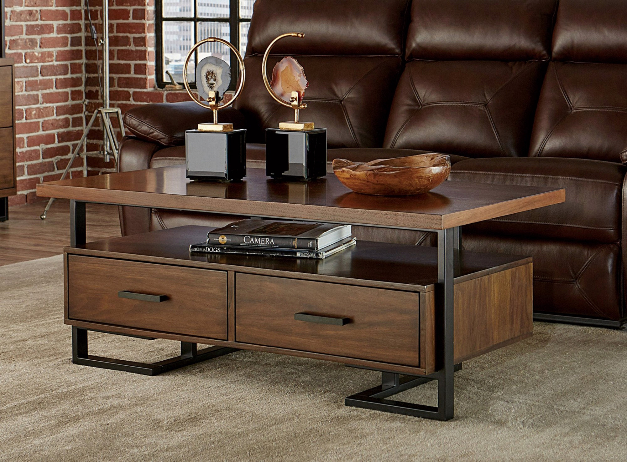 Latitude Run® Contemporary Design Coffee Table With Drawers For Living ...