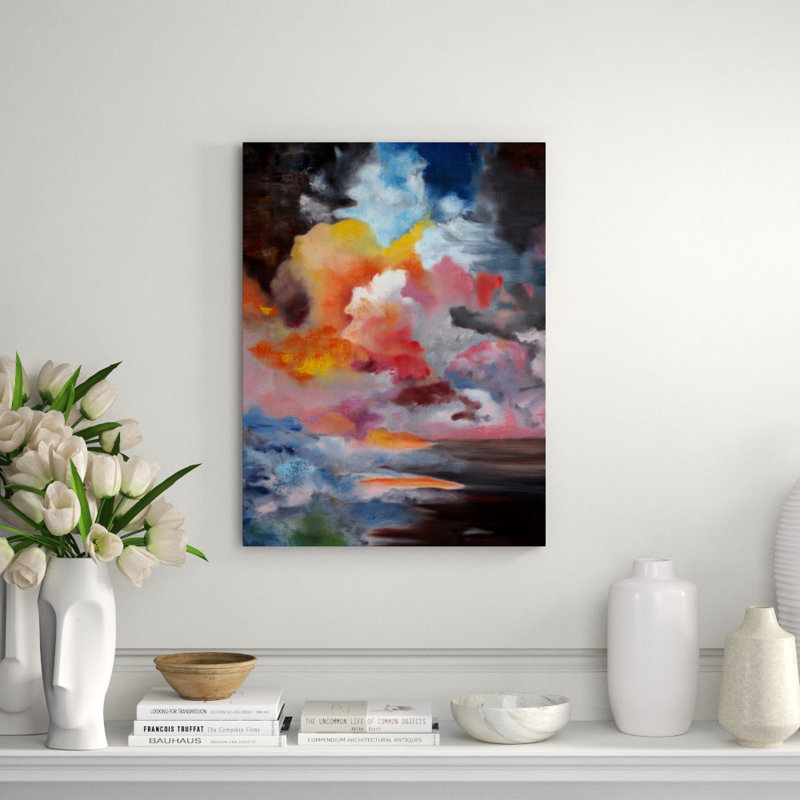 Spectrum In The Mist Painting by Derek Shaw, Image Brush Gel, 32" H x 24" W x 1.5" D