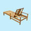 Chaise longue d'extérieur à dossier réglable en bois d'acacia-637450034
