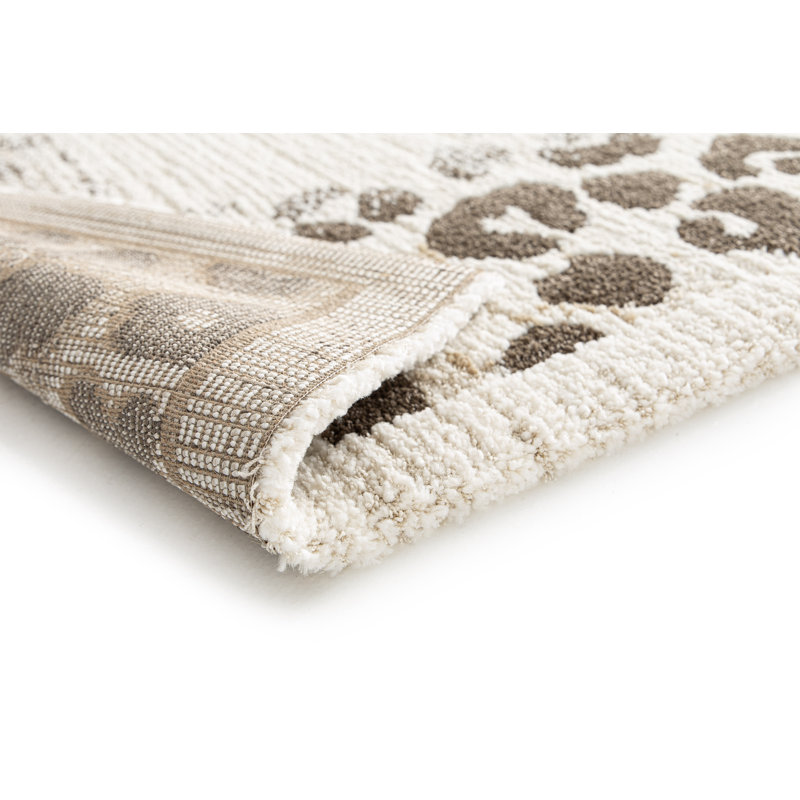 Rectangle Animal Print Area Rug, Beige, Rectangle 120 cm x 170 cm