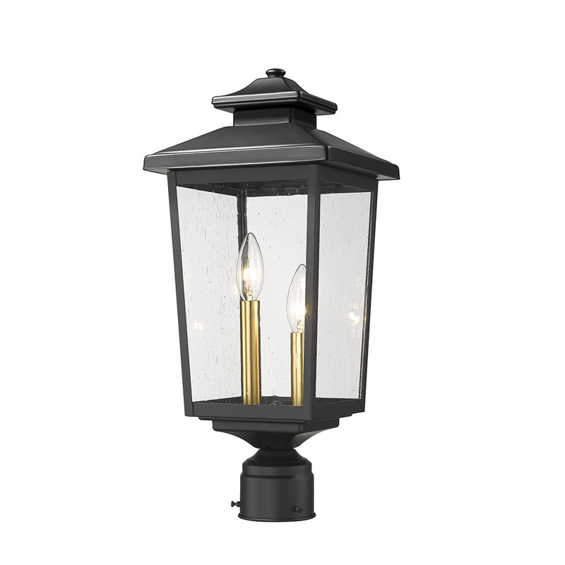 Tête de lanterne câblée à 1 lumière H 18,8 po Avin, Noir thermolaqué