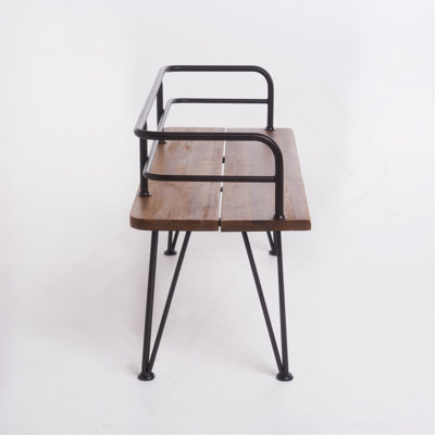 Banc industriel en bois et métal