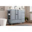 Meuble-lavabo 36 po avec lavabo, ensemble de meuble-lavabo simple autoportant avec 4 tiroirs et support de rangement latéral, armoire en bois avec lavabo en céramique pour la salle de bain, gris-18239517