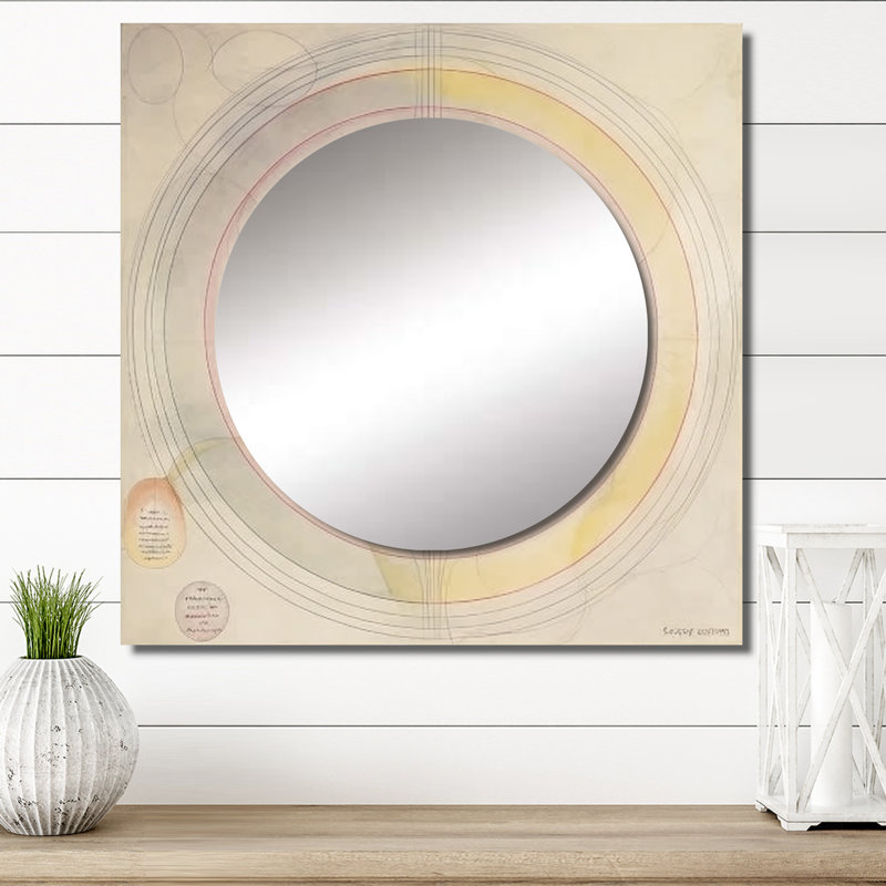 Miroir carré à spirales abstraites Universal Blossoming, 36 po x 36 po