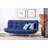 Comfortable 3-Seat Sofa-Bed, Navy Blue, 78.7 x 37.4 x 41.3 inches | 100% Metal Frame & Soft Fabric Upholstery | 2 Cushions with 14.1 oz Silicone Fiber Filling | Easy Clean | Max Weight Capacity: 661 lbs | Perfect for Living Room & Guest Room-395850466