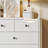 59.06"Cream Solid Wood Cherry Wood Ten-Drawer Cabinet