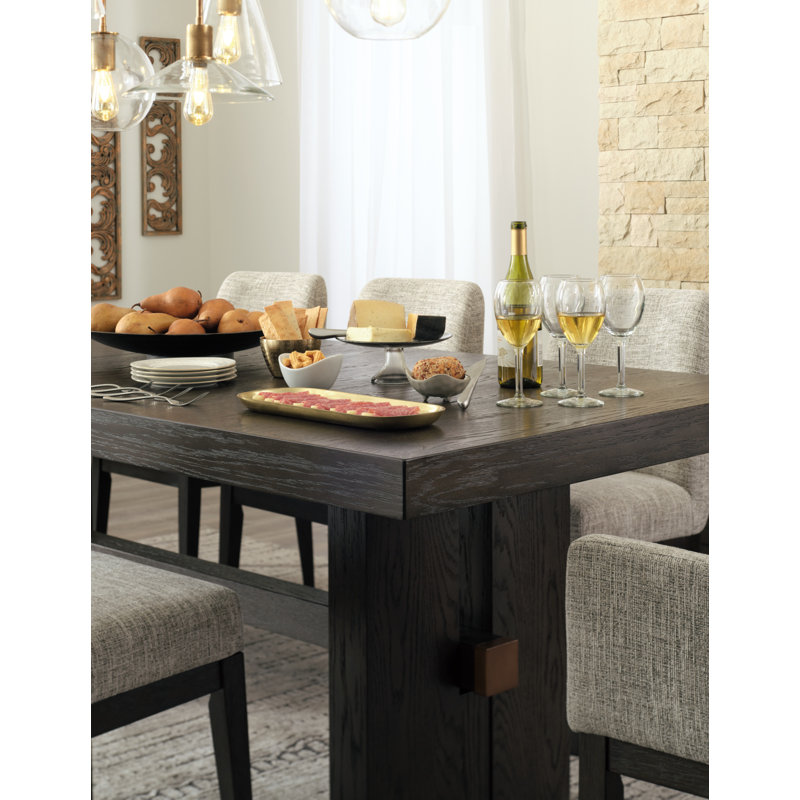 Contemporary Burkhaus Dark Brown Oak Extendable Dining Table