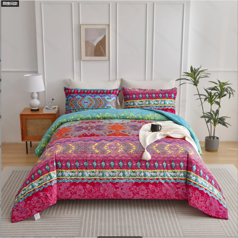 Ensemble de housse de couette pour lit simple 2 pièces - 100% microfibre motif marbre doré, avec housse de couette et taie d'oreiller (divers designs élégants)