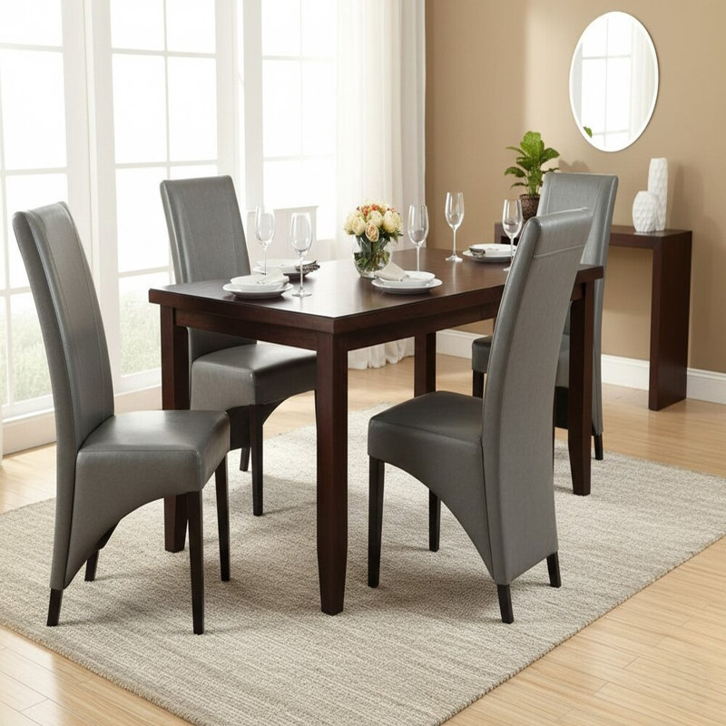 Ensemble de 2 chaises d'appoint en similicuir gris Amethyst