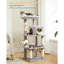 Arbre à chat 45,7 po pour chat d'intérieur, tour pour chat à 5 niveaux avec grand hamac (17,3 po x 15,3 po), maisonnette pour chat avec (18,5 po x 13 po) perchoir à sommet et 4 poteaux à griffer recouverts de sisal gris